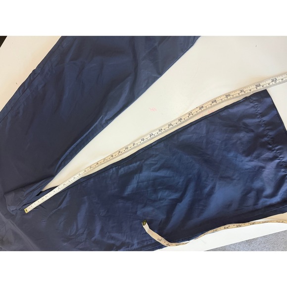 Adidas Unisex Windbreaker Pants L Navy Blue Pull Tie Band Zipper Leg Vintage Y2K - Picture 12 of 13